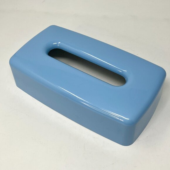 Vintage 80s Andre Richard Japan 1981 Melamine Tissue Box Cover Powder Blue - Picture 1 of 5